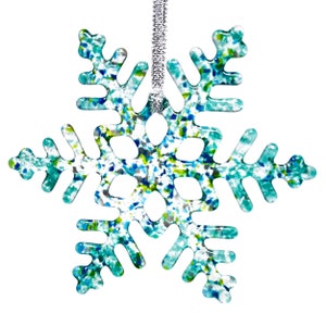 Handmade Glass Snowflake: Under the Sea - Winter Christmas Holiday Ornament (3.00" to 5.25") by studioTica
